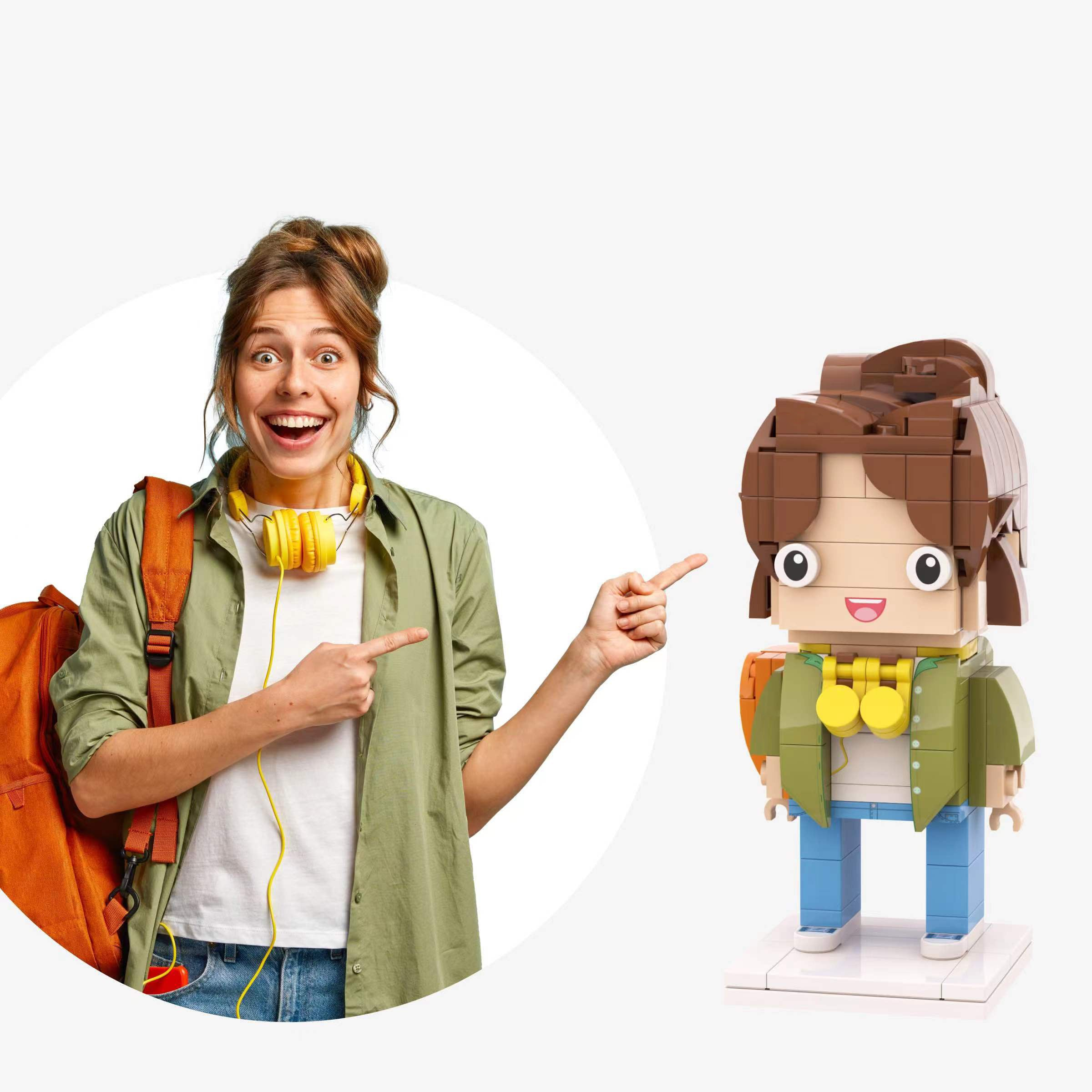 Volledig Gepersonaliseerde Brick-Figuur – 1 Persoon