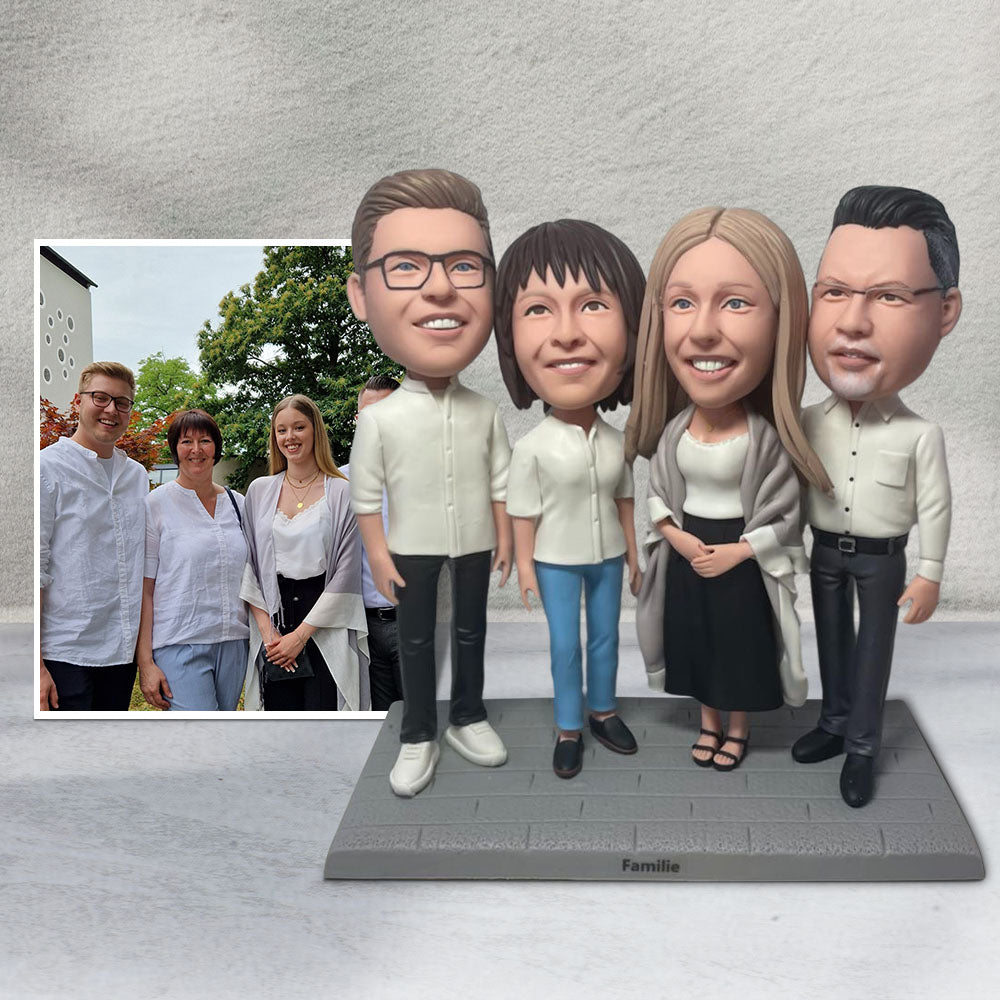 Volledig Gepersonaliseerde Bobblehead – 4 Personen