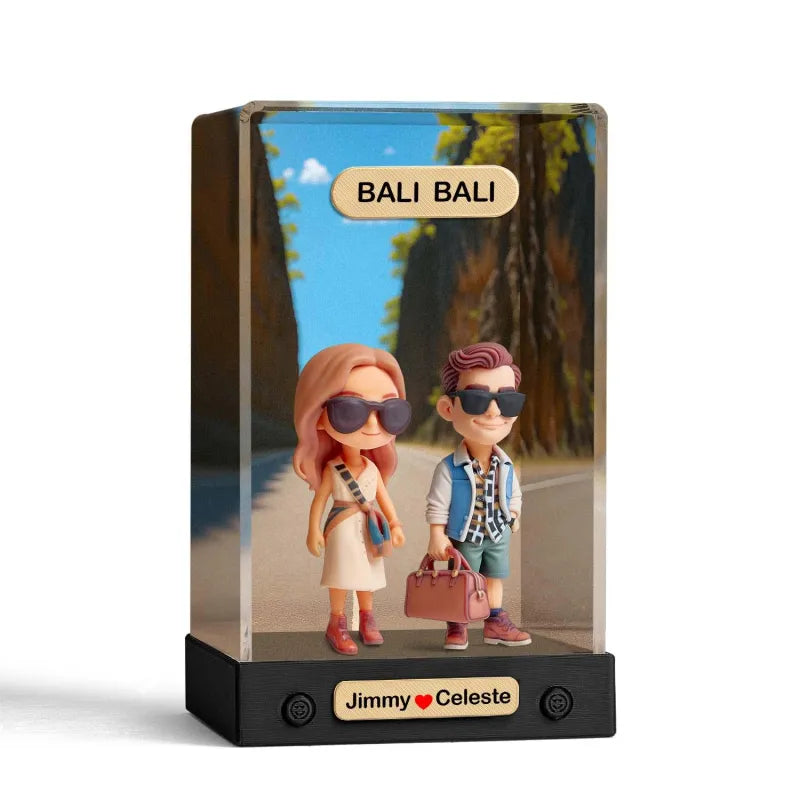Gepersonaliseerde 3D Minifiguur van Jouw Foto – Uniek Speelfiguur met Achtergrond en Acryl Displaybox