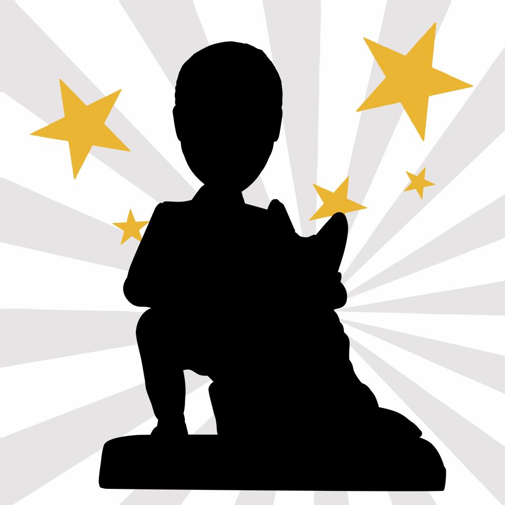 Volledig Gepersonaliseerde Bobblehead – Man of Vrouw met Huisdier en Gegraveerde Tekst