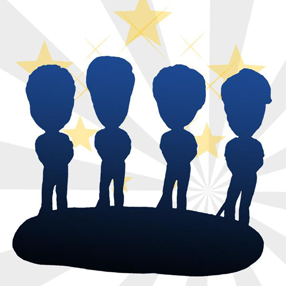 Volledig Gepersonaliseerde Bobblehead – 4 Personen