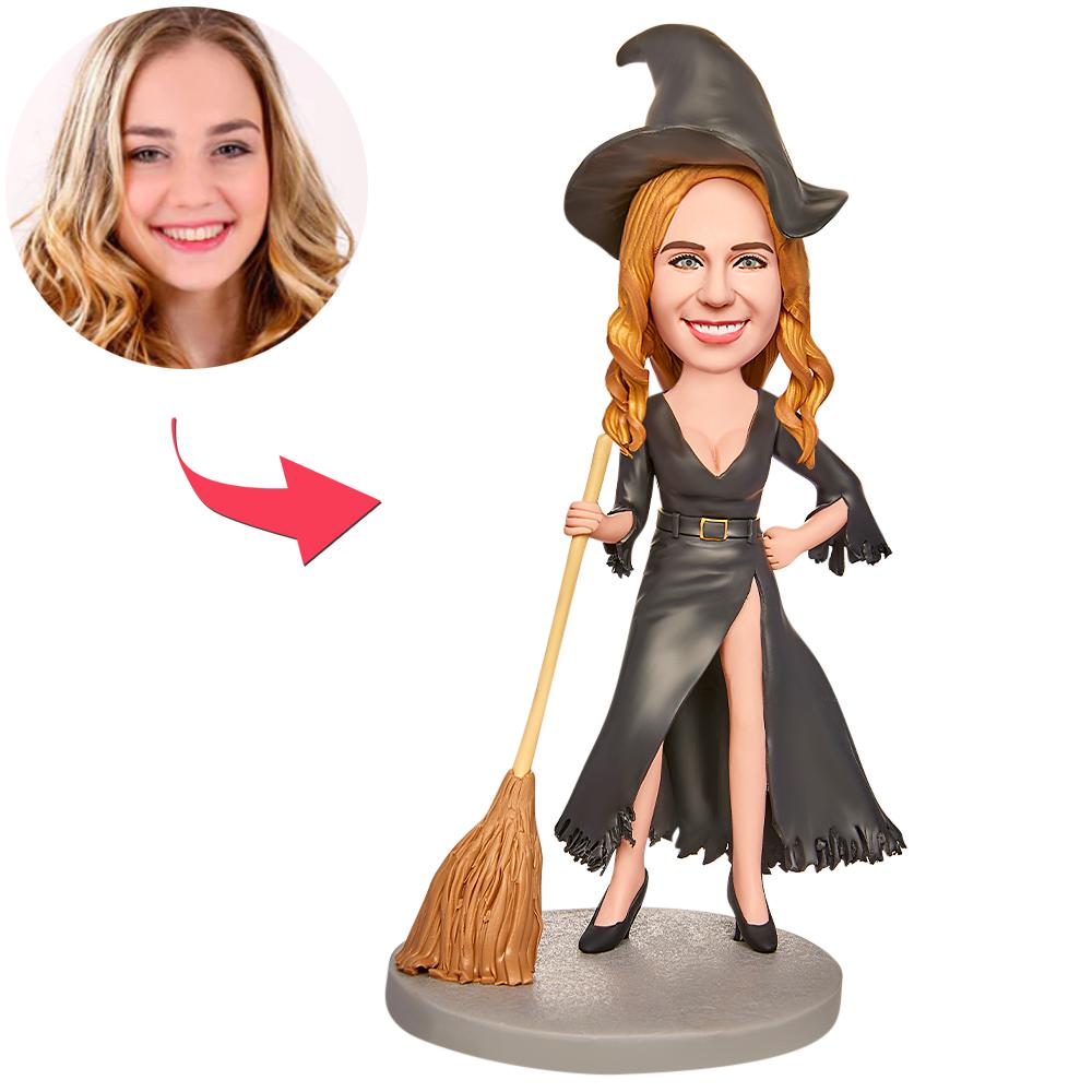 Sexy Halloween Witch – Gepersonaliseerde Bobblehead met Gegraveerde Tekst