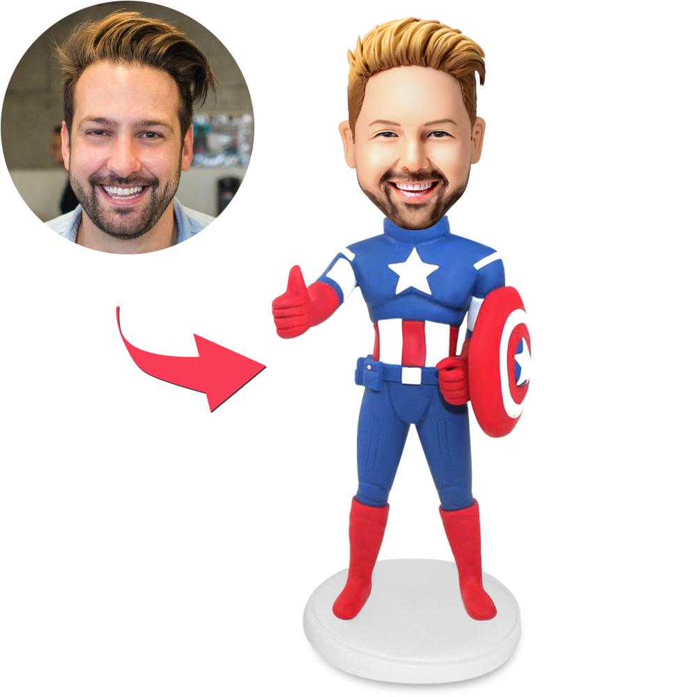 Captain America – Gepersonaliseerde Bobblehead met Gegraveerde Tekst
