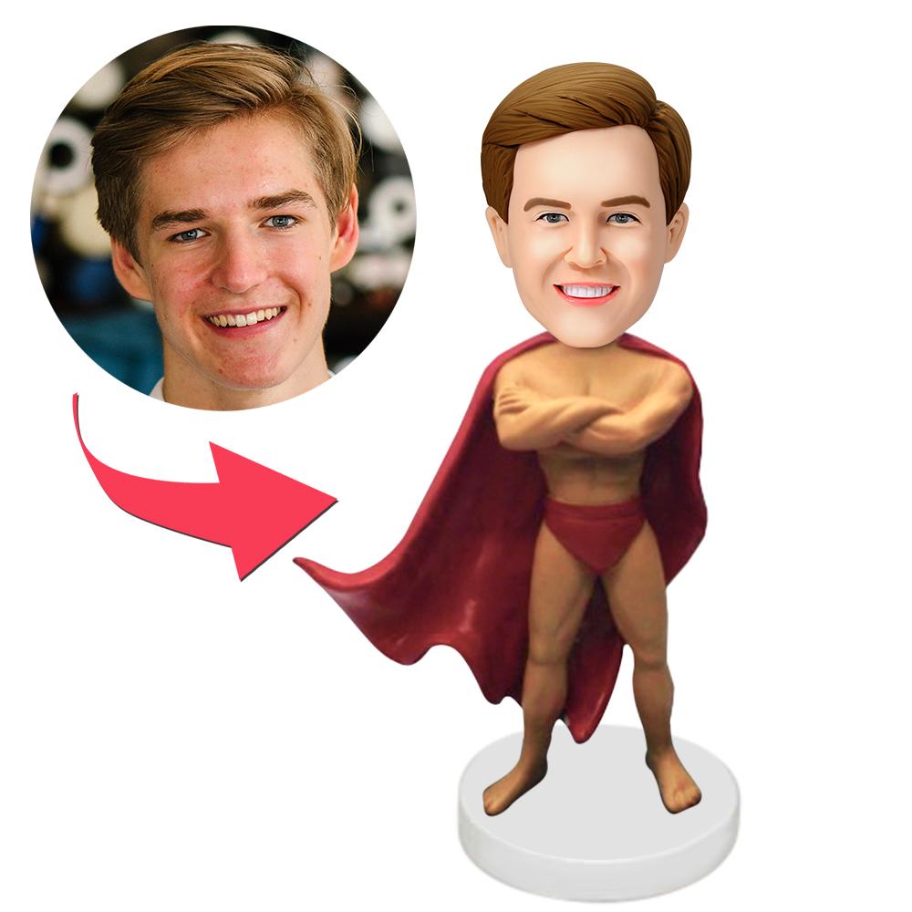 Naked Superman – Gepersonaliseerde Bobblehead met Gegraveerde Tekst