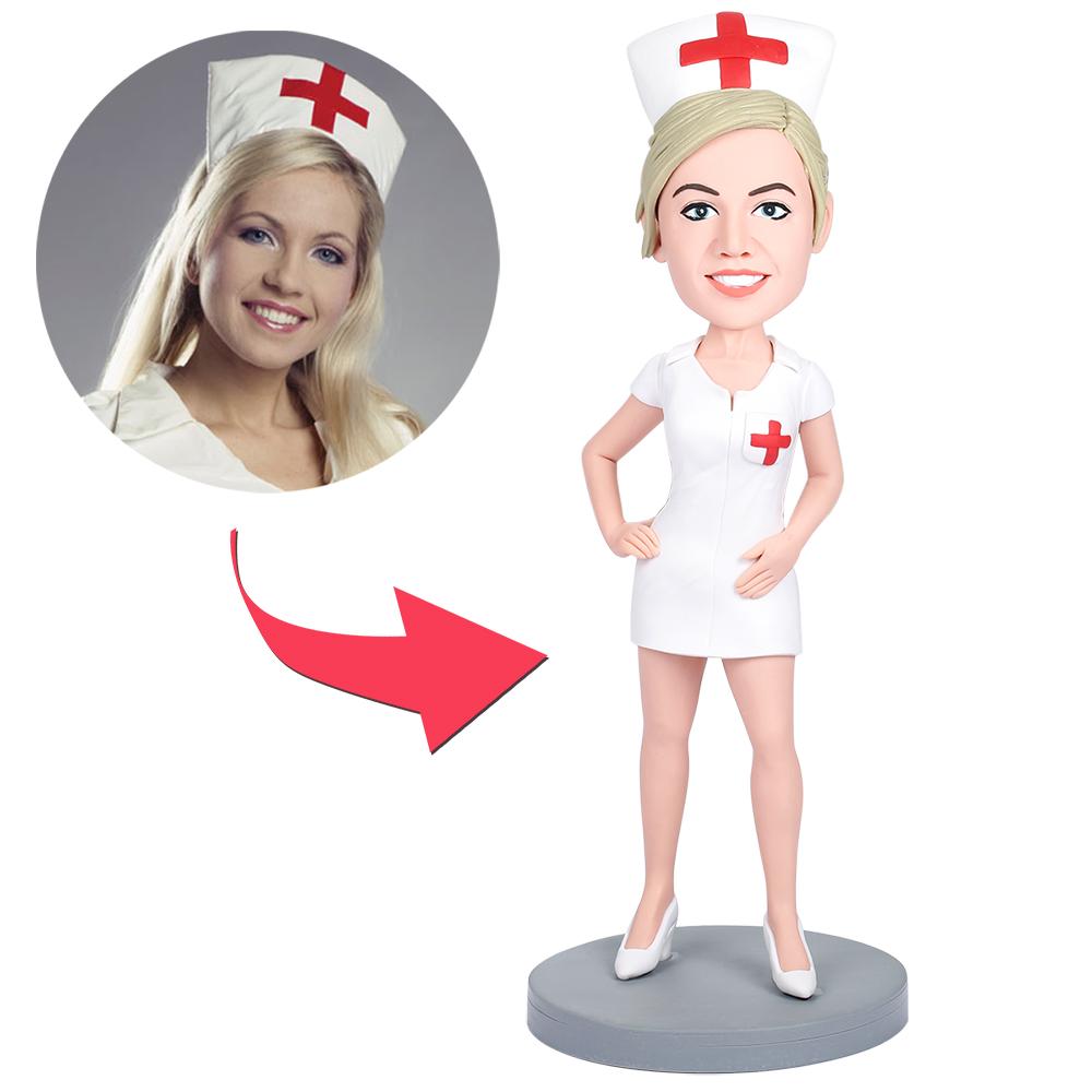 Sexy Nurse – Gepersonaliseerde Bobblehead met Gegraveerde Tekst