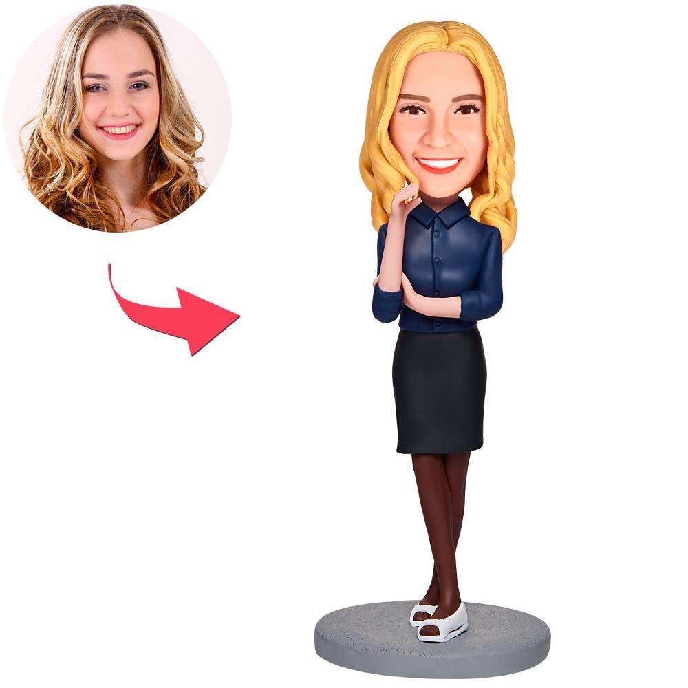 Business Sexy Woman Custom Bobbleheads With Engraved Text
