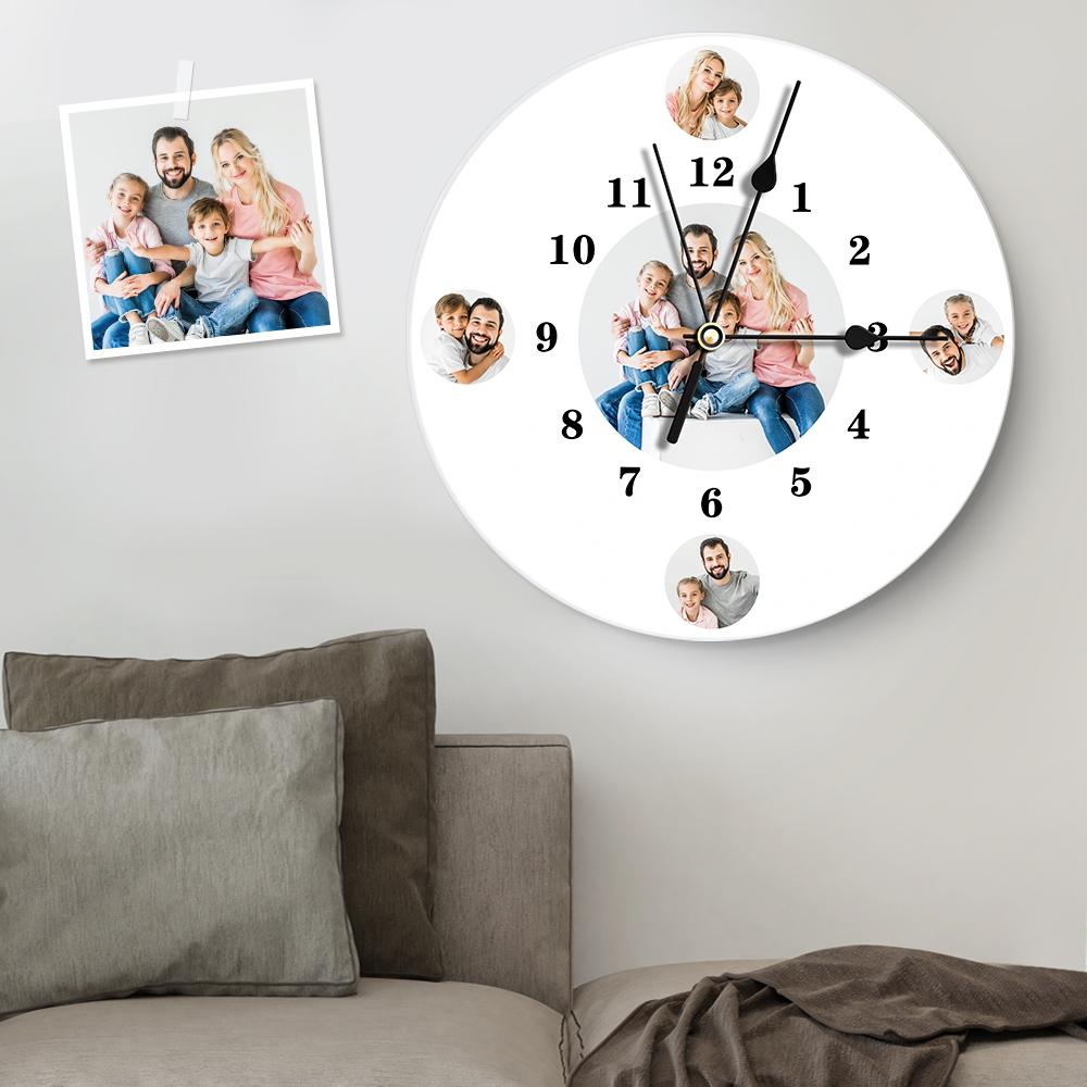 Custom Photo Clock Personalized Wall Clock with Multiple Photos