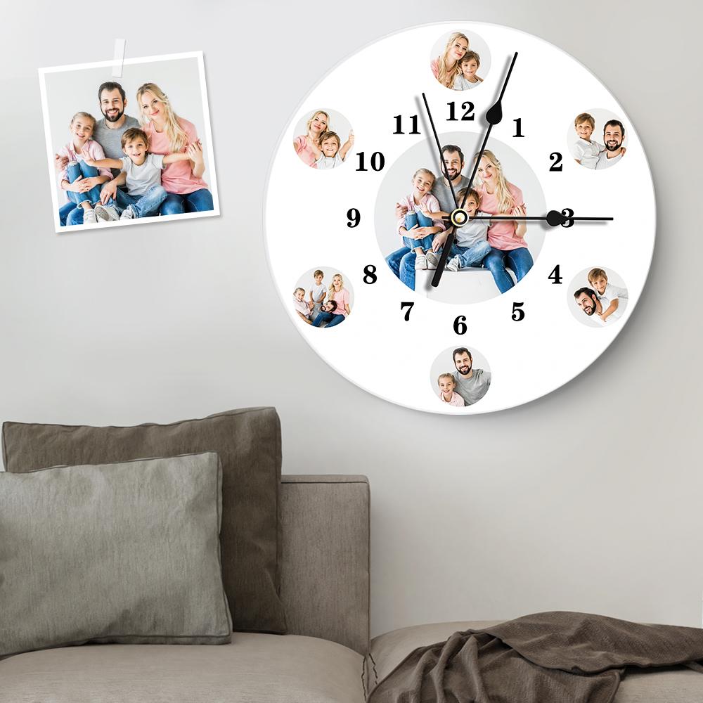 Custom Photo Clock Personalized Wall Clock with Multiple Photos