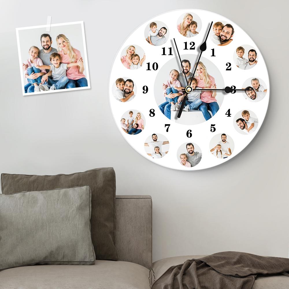 Custom Photo Clock Personalized Wall Clock with Multiple Photos