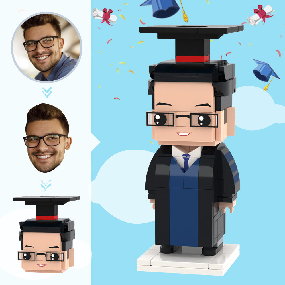 Afstudeer Brick-Figuur – Gepersonaliseerd in Bachelor Outfit