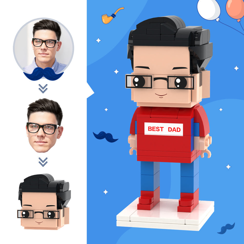 Father's Day Gifts Custom Head Brick Figures Best Dad Brick Figures Small Particle Block Toy