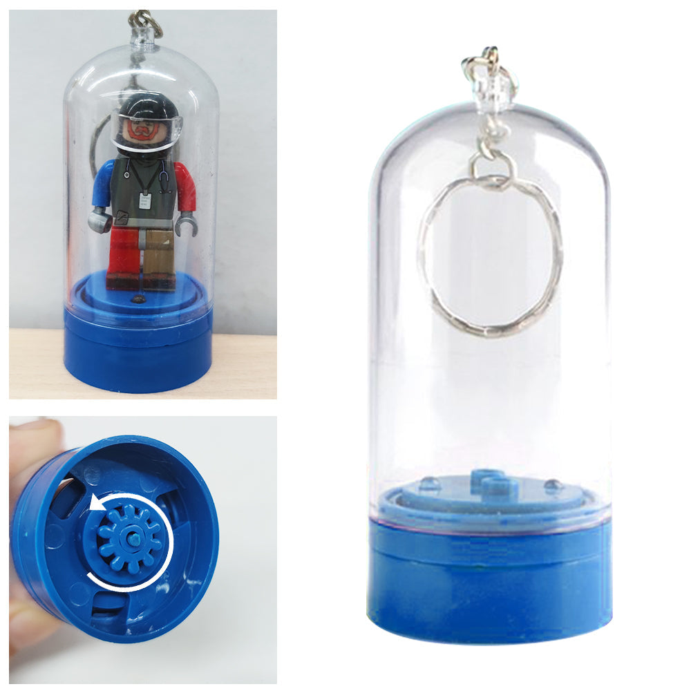 Minifig Sleutelhanger Display Case – Opbergcapsule voor Bouwfiguren