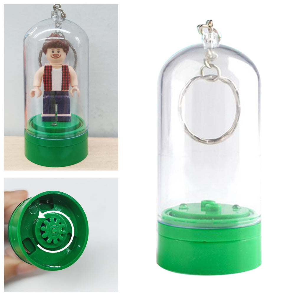 Minifig Sleutelhanger Display Case – Opbergcapsule voor Bouwfiguren