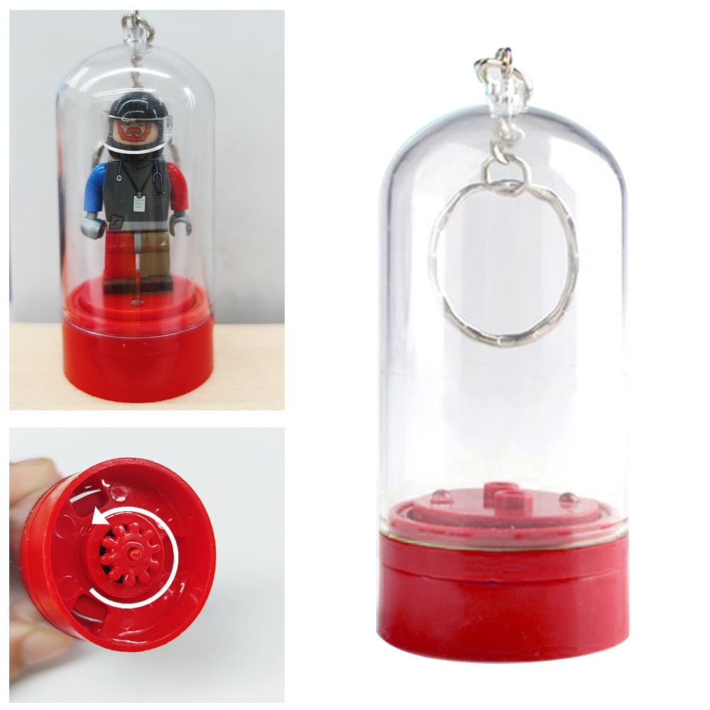 Minifig Sleutelhanger Display Case – Opbergcapsule voor Bouwfiguren