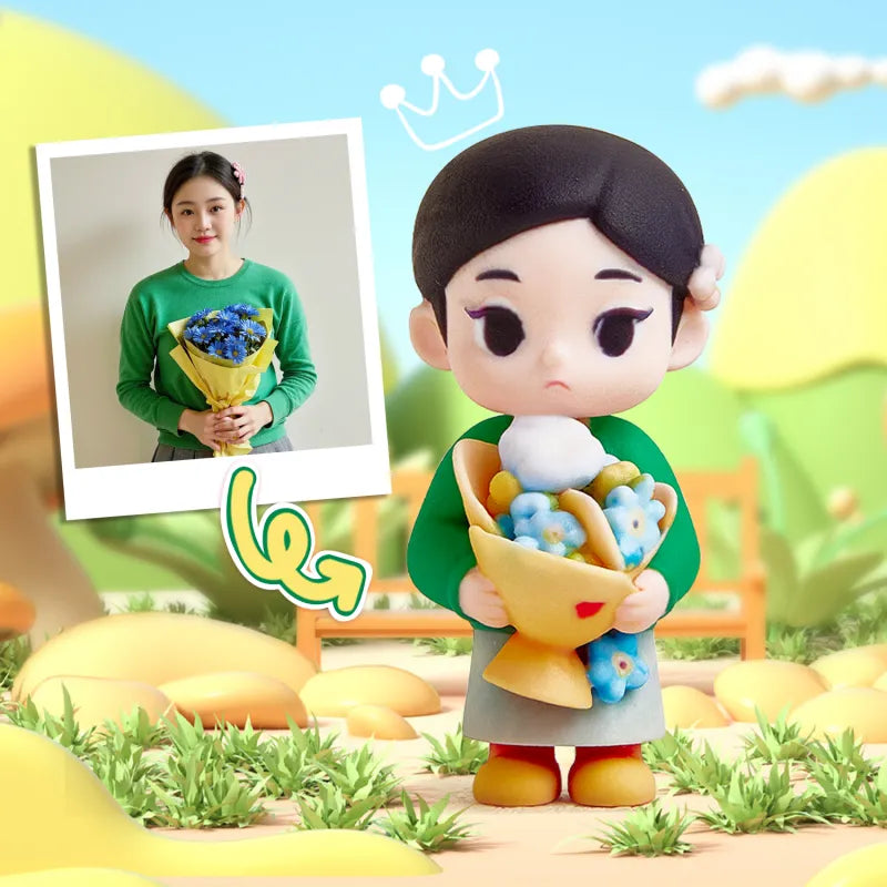 Gepersonaliseerde 3D Mini Figuur van Jouw Foto (1 Persoon)