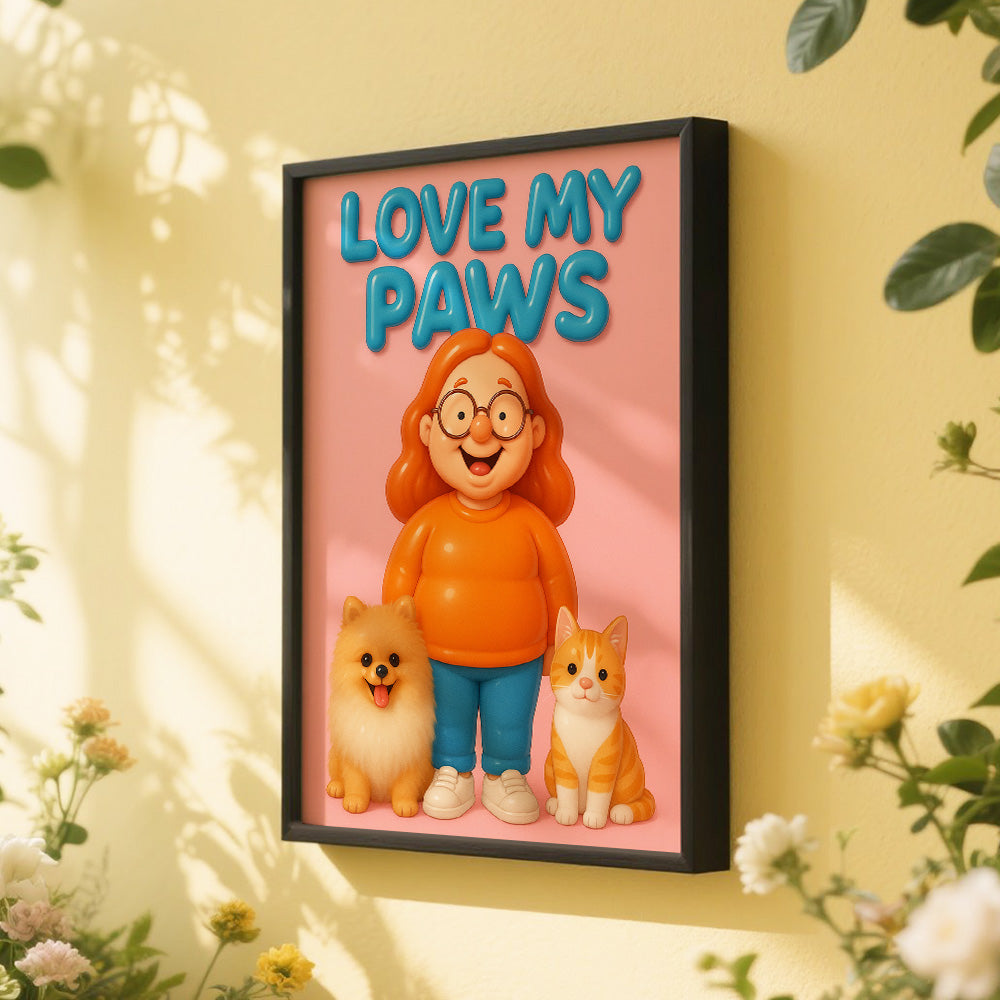 Gepersonaliseerd Cartoon-Style Fotokader met Eigen Foto en Tekst – Schattig Cadeau voor Valentijn of Verjaardag