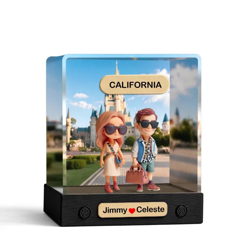 Gepersonaliseerde 3D Minifiguur van Jouw Foto – Uniek Speelfiguur met Achtergrond en Acryl Displaybox